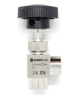 Uhlový nerezový ihlový ventil SS304 G1/4" presný kv0.2 Uhlový nerezový ihlový ventil SS304 G1/4" presný kv0.2