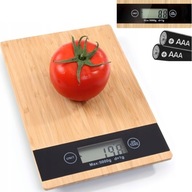 ELEKTRONICKÁ PLOCHÁ BAMBUSOVÁ KUCHYŇSKÁ VÁHA LCD 5KG