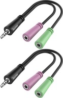 Adaptér Hama 3,5 mm jack 4PIN - 2- 3,5 mm jack x2 Adaptér Hama 3,5 mm jack 4PIN - 2- 3,5 mm jack x2