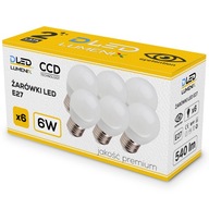 Sada 6x E27 LED žiarovka 6W 660lm Premium CCD NEBLIKAJÚCA GUĽA Sada 6x E27 LED žiarovka 6W 660lm Premium CCD NEBLIKAJÚCA GUĽA