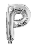 Fóliové balónové písmeno SILVER P narodeninové hélium 40cm