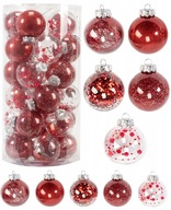 Sada vianočných ozdôb Transparent Red 30 ks