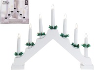 Adventný svietnik 7 sviečok 41x30x6 cm - BIELY