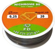 Nikrothal 80 Cr20 Ni80 odporový drôt 0,25mm 20m
