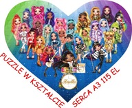 Puzzle + meno Rainbow High tvar SRDCE 115 ks A3 Puzzle + meno Rainbow High tvar SRDCE 115 ks A3