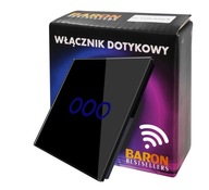 Trojitý dotykový vypínač WIFI SKLO ČIERNA ZN