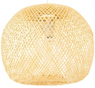 Biela BOHO bambusová závesná lampa 40cm BMB03