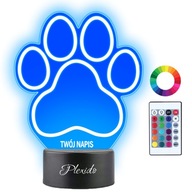 3D LED nočná lampa Paw Paw Dog Darček Váš nápis Gravírovanie mena 3D LED nočná lampa Paw Paw Dog Darček Váš nápis Gravírovanie mena