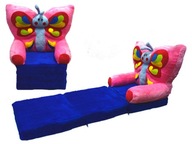 Plyšová ružová rozkladacia stolička BUTTERFLY BED Plyšová ružová rozkladacia stolička BUTTERFLY BED