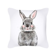 Obliečka na vankúš veľkonočný sivý zajačik 45x45 Obliečka na vankúš veľkonočný sivý zajačik 45x45