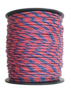 Pletené lano, červený a modrý prameň, 200 m, 6 mm