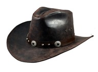 Hnedý kožený kovbojský klobúk Krek Skoczów