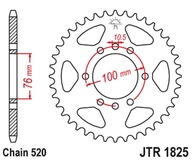 JT zadné ozubené koleso 823 45 SUZUKI VL 250 INTRUDER LC