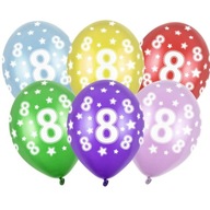 Narodeninové balóny 36 cm ČÍSLO 8 rokov narodeniny x50