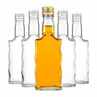 10x WAVE fľaše na tinktúry, víno, mesačný džús, vodka, whisky s uzáverom, 200 ml