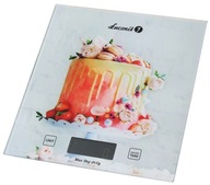 Elektronická kuchynská váha, kvalitná, dotyková, ploché sklo, LCD, 5 kg