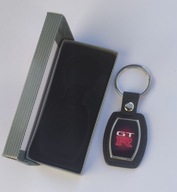 Kožená a kovová kľúčenka Nissan Skyline GT-R - barel - čierna
