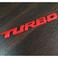 Červený štýl TURBO slová 3 farby 3D 9,7X1,1cm Sa Červený štýl TURBO slová 3 farby 3D 9,7X1,1cm Sa