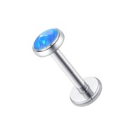PIERCINGOVÁ náušnica Silver Labret modrý opál Titanium LOBE Helix 1,2/10/4 PIERCINGOVÁ náušnica Silver Labret modrý opál Titanium LOBE Helix 1,2/10/4
