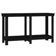 Pracovný stôl, čierny, 140x50x80 cm, masív