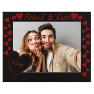 Čierny personalizovaný valentínsky rám LOVE 10 Čierny personalizovaný valentínsky rám LOVE 10