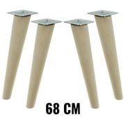 4 x skosené bukové nohy 68 cm s montážnou doskou 4 x skosené bukové nohy 68 cm s montážnou doskou