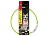 DOG FANTASY LED obojok 65cm zelený pásik
