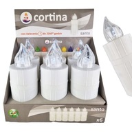 CORTINA Santo elektrická vložka do LED sviečok, biela, 6 ks