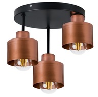 Stropné svietidlo, podkrovný luster, meď, 3 E27 Stropné svietidlo, podkrovný luster, meď, 3 E27