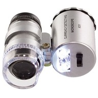 60x mini vreckový LED UV klenotnícky lupový mikroskop b