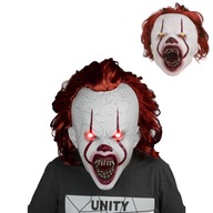 Scary Clown Mask Strašidelná LED maska ​​ideálna na halloweensku párty