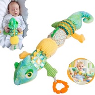 MULTISENZORICKÁ HRAČKA CHAMELEON, VRÁSKA, HRKALKA, TEXTÚRY