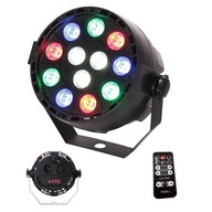 LED PAR reflektor 12x 1W RGBW DMX, výkonný a kompaktný LED PAR reflektor 12x 1W RGBW DMX, výkonný a kompaktný