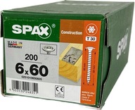 Skrutky do drevostavieb 6x60 SPAX A`200 Skrutky do drevostavieb 6x60 SPAX A`200