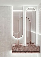 Polooválne zrkadlá v ráme s LED 100x200 SET Polooválne zrkadlá v ráme s LED 100x200 SET