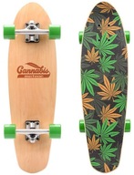 Zeleno-hnedo-oranžový skateboard Meteor Cannabis
