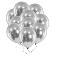 STRIEBORNÉ BALÓNY LESKTÉ chrómové veľké 30 cm 14 palcov 50 ks STRIEBORNÉ BALÓNY LESKTÉ chrómové veľké 30 cm 14 palcov 50 ks
