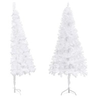 Umelý rohový vianočný stromček, biely, 240 cm, PVC