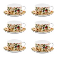 BIELE ESPRESSO KÁVOVÉ ŠÁLKY PRE 6 OSÔB PORCELÁNOVÁ BOTANICKÁ SÚPRAVA BIELE ESPRESSO KÁVOVÉ ŠÁLKY PRE 6 OSÔB PORCELÁNOVÁ BOTANICKÁ SÚPRAVA