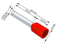 Spojka trubice 1,5mm/18 červená / 43-075