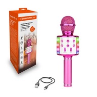 Karaoke mikrofón s bluetooth LED reproduktorom, ružový Karaoke mikrofón s bluetooth LED reproduktorom, ružový