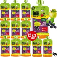 BOBSNAIL FRUIT MOUSE bez CUKROVÉHO smoothie JABLKO RÍBEZLE 120G x12 1,44KG BOBSNAIL FRUIT MOUSE bez CUKROVÉHO smoothie JABLKO RÍBEZLE 120G x12 1,44KG