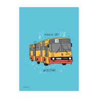 Plagát A4 Varšava Ikarus 280 autobus Plagát A4 Varšava Ikarus 280 autobus