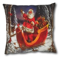 Vianočná obliečka na vankúš Santa Claus na saniach Vianočná obliečka na vankúš Santa Claus na saniach