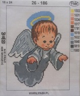 KRÍŽOVÉ VYŠÍVACIE PLÁTNO 18x24 ANGEL 26-186 so závitom