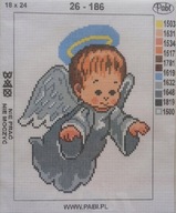 KRÍŽOVÉ VYŠÍVACIE PLÁTNO 18x24 ANJEL - 26-186 KRÍŽOVÉ VYŠÍVACIE PLÁTNO 18x24 ANJEL - 26-186