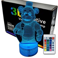 FNAF Five Nights At Freddy's Freddy 3D LAMP nočná LED lampa FNAF Five Nights At Freddy's Freddy 3D LAMP nočná LED lampa