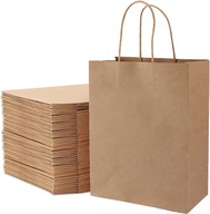 30 kusov papierových tašiek Kraft Tore s rúčkami