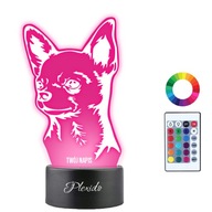3D LED nočná lampa Čivava Pes Psík Darujte Váš nápis Gravírovanie mena 3D LED nočná lampa Čivava Pes Psík Darujte Váš nápis Gravírovanie mena