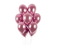 Lesklé ružové chrómové balóny 33cm 50 kusov